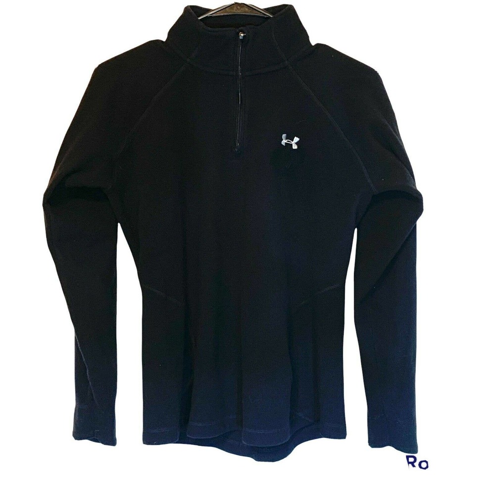 Under Armour Women's Size Medium Black 1/4 Zip Fleece Pullover Polyester